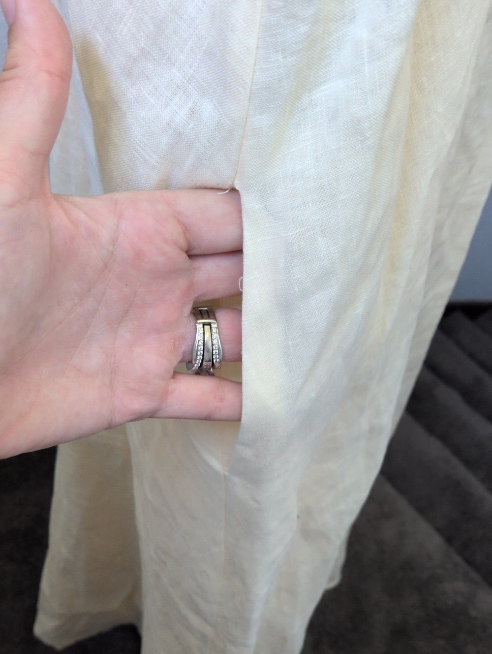 ✨Elena Buttermilk Linen Maxi Dress Size Us 12 - Picture 5 of 10